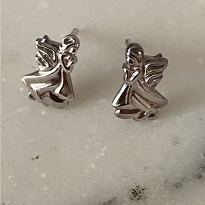 925 silver small angel earrings